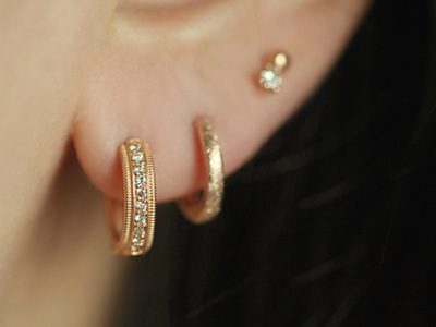 Cognac Diamond Toast One Touch Earrings 18K 꼬냑 다이아몬드 토스트 원터치 귀걸이